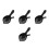 8Pcs Black Plastic Cat Litter Scoop Set Ergonomic Handle Fine Sifting 6