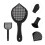 8Pcs Black Plastic Cat Litter Scoop Set Ergonomic Handle Fine Sifting 11