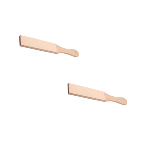 2Pcs Beige Beech Wood Sharpener Strop 1