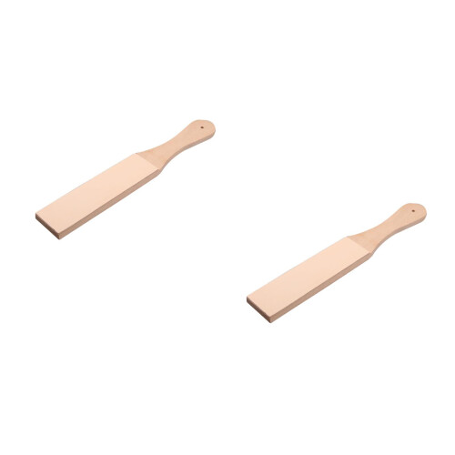 2Pcs Beige Beech Wood Sharpener Strop 2