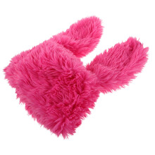 2Pcs Thickened Pink Bunny Ear Hat Plush Cute Animal Cosplay Beanie