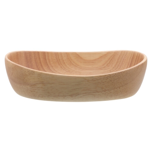 2Pcs Artistic Boat-Shaped Rubber Wood Tray Chocolate Nut Fruit Platter 1