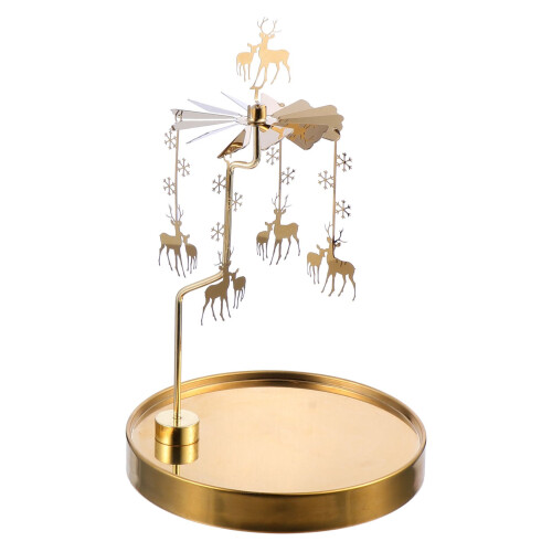 4Pcs Golden Metal Rotating Tea Light Candleholder Decor 1