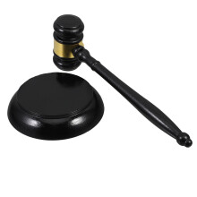 2Sets Classic Wooden Gavel Judge Hammer Clear Sound Auction Party Tool