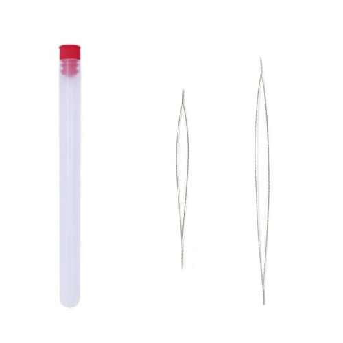 20Pcs Solid Metal Silver Sewing Needles Beading Threader for Crafts