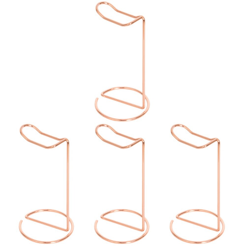 4Pcs Practical Alloy Headset Holder Rose Golden Sturdy Desktop Stand 2