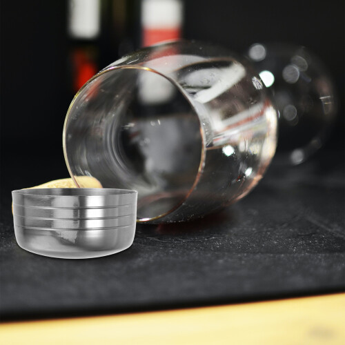 4Pcs Silver Stainless Steel Cocktail Shaker Cup Replacement Lids 2