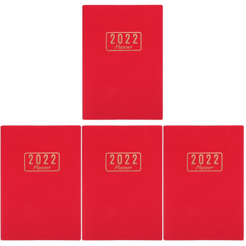4Pcs Red Daily Writing Notebook for Efficient Home Scheduling 2