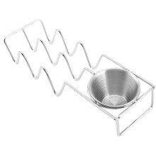 2Pcs Stainless Steel Taco Stand with Salad Cup Metal Holder for Home