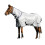 (7ft, White/Navy) Saxon Mesh Combo Neck Turnout Rug 2