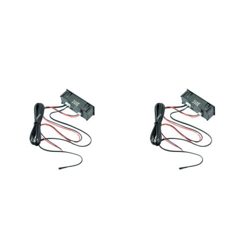 2Pcs Self-Adhesive Car Thermometers Digital with Clock Multi-Color 2