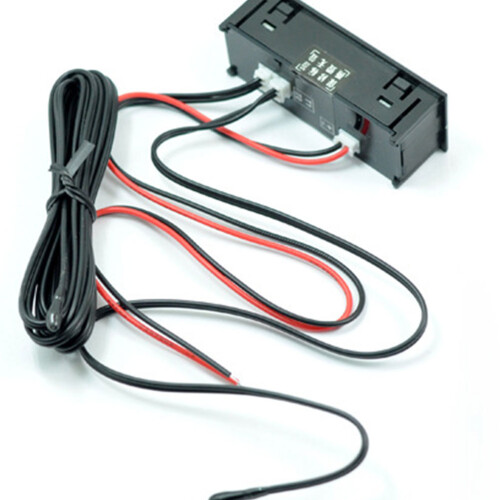 2Pcs Self-Adhesive Car Thermometers Digital with Clock Multi-Color