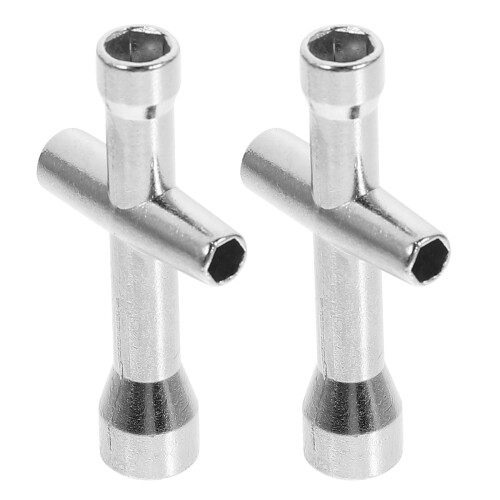 6Pcs Silver Steel Cross Spanner Socket Wrenches Tool for Screw Repair