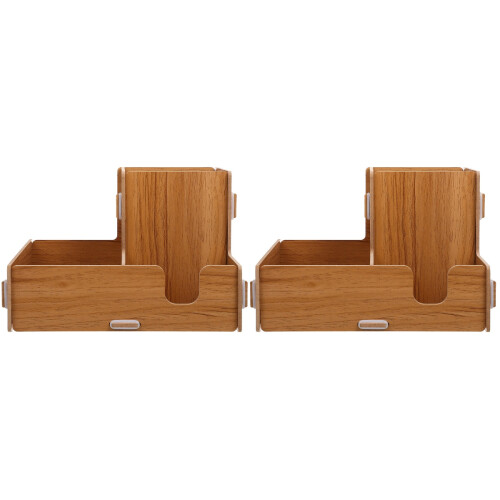 2Pcs Khaki Cup Storage Box for Paper Cups Straws Home Kitchen Use 1