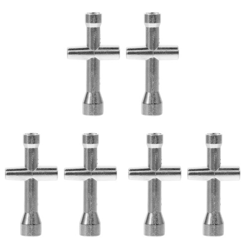 6Pcs Silver Steel Cross Spanner Socket Wrenches Tool for Screw Repair 1