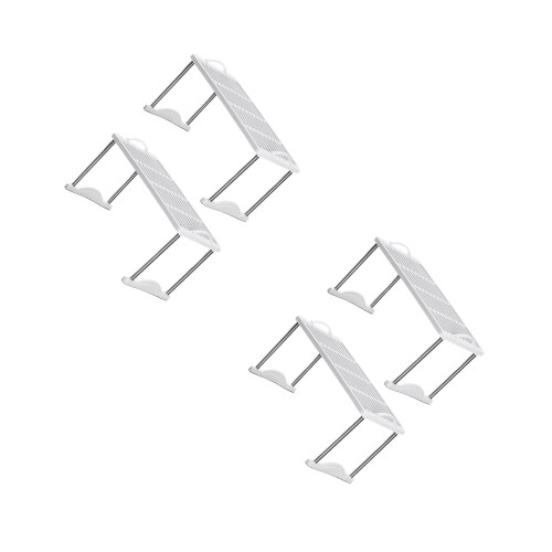 4Pcs White Kitchen and Bathroom Storage Rack Stackable Floor Organizer 1