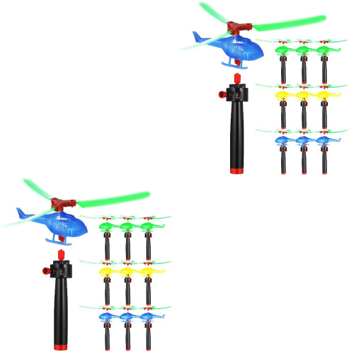 18Pcs Pull String Helicopter Toys Plastic Outdoor Play 2