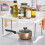 4Pcs White Kitchen and Bathroom Storage Rack Stackable Floor Organizer 9