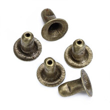 300Sets 6Mm Donkerbruine Ronde Klinknagels Voor Rivet & Leder