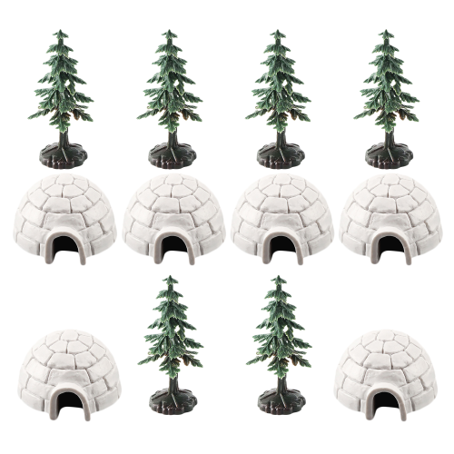 4Sets Mini Igloo Figuren Plastic Kerst Versiering Educatief Speelgoed 1