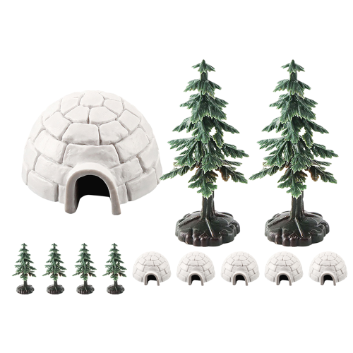 4Sets Mini Igloo Figuren Plastic Kerst Versiering Educatief Speelgoed