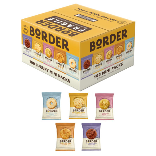 Border Border Biscuits 100 Packs, Multipacks Box, 5 Flavour Variety 2 per