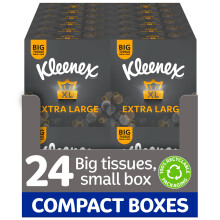 Kleenex Extra Large Soft Facial Tissues 24 Compact Tissue Boxes 1056 Tissue