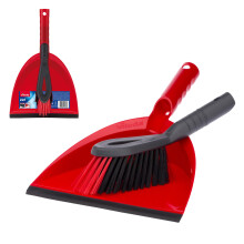 Vileda Dust Pan & Brush Set - 2in1 Brush and Pan Set with Durable Bristles & Easy to Sweep Rubber Blade