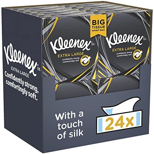 Kleenex Kleenex Extra Large Soft Facial Tissues, 24 Compact Tissue Boxes, 1056 Tissues (24 Boxes) - 100% Recyclable Packaging 1