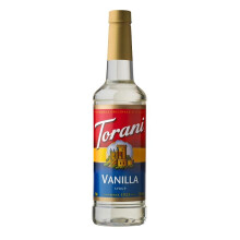 Torani Vanilla Coffee Syrup (750ml) - Pure Cane Sugar Syrup for Lattes, Iced Coffee & Hot Drinks - Classic Sweet Taste, Vegetarian-Friendly