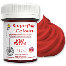 Sugarflair Red Extra Food Colouring Paste 42g - Maximum Concentrated Paste Food Dye for Cake Decorating, Fondant, Buttercream, Cake Batter and More