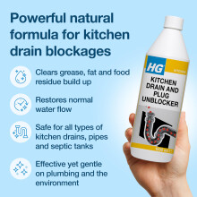HG Kitchen Drain Unblocker Clears Blocked Sinks 1L