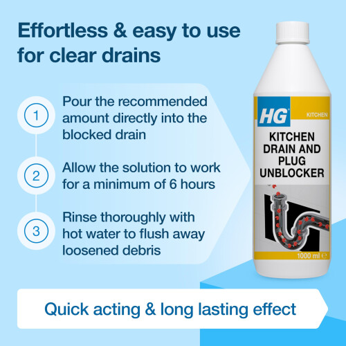 HG HG Kitchen Drain Unblocker  Clears Blocked Sinks  1L 2