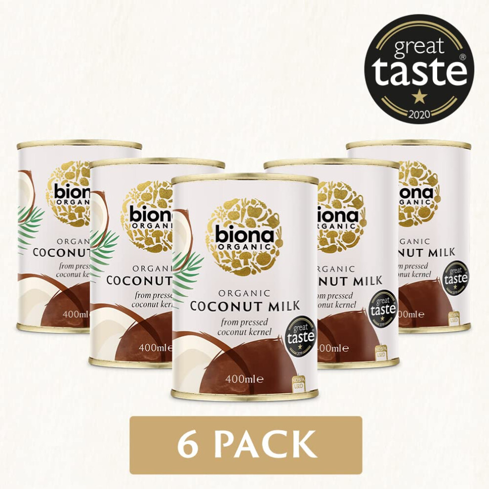 Biona Organic Coconut Milk 400 ml Pack of 6  Great Taste Award 2024 Wi-image-OPC-PVR5VBD-NEW
