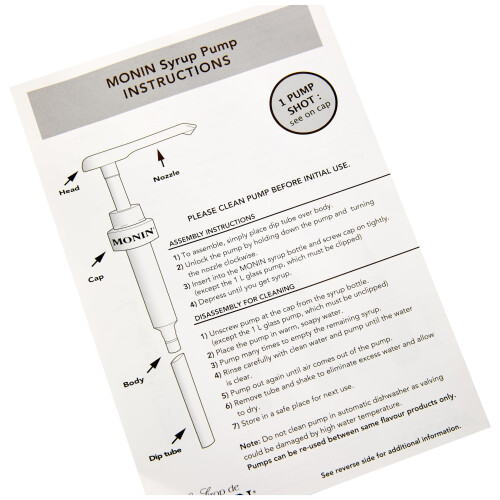 MONIN Syrup Pump 10ml, Fits 1L PET Bottles, Easy-Pour Fitting 1