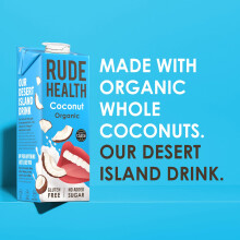 Rude Health 6 x 1 Litre Organic Coconut DairyAlt Milk 100 Natural Orga