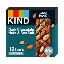 KIND Bars, Gluten Free Snack Bars, Dark Chocolate Nuts & Sea Salt, High Fibre, Healthy Snack, No Artificial Colours, Flavours or Preservatives, Multi