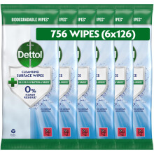 Dettol Antibacterial Cleansing Surface Wipes Fragrance Free 756 Wipes 126 x