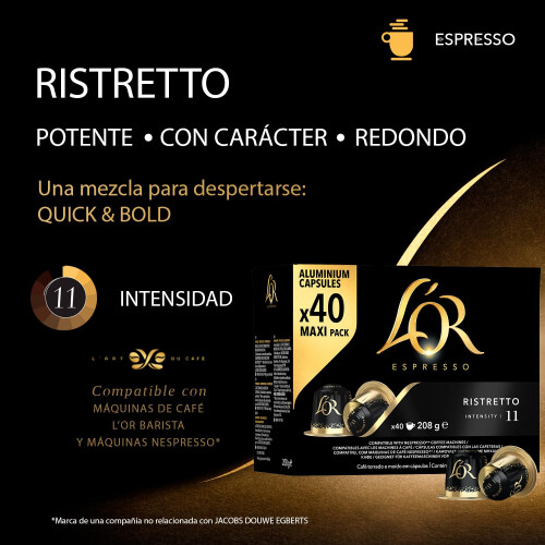 L'OR Espresso Ristretto Coffee Pods x40 Intensity 11 2