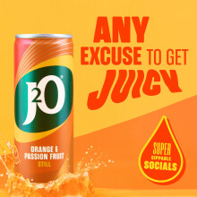 J2o Orange Passion Fruit 4 X 250ml Cans