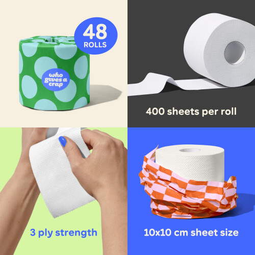 Who Gives A Crap Who Gives A Crap - Ply, 400 Sheets) - Soft, Strong, Sustainable 1