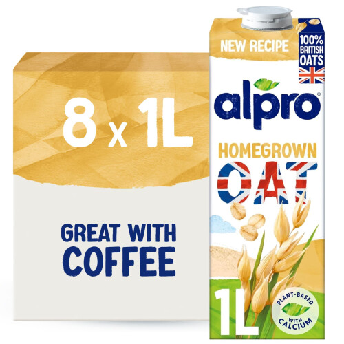 ALPRO Alpro Oat Drink - 100% British Oats - Plant - 1l (Pack 8)