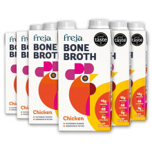 Freja Chicken Bone Broth | Free Range | Collagen, Protein & Amino Acids | Low Carb & Gluten Free | Clear Liquid Broth, not Chicken Stock Cubes, Powder