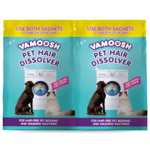 Vamoosh Pet Hair Dissolver- Pet Hair Remover for Washing Machines, 2x100g, Removes Odour Dissolves Dog, Cat, Horse, Animal Fur, Cleans Bedding in Was