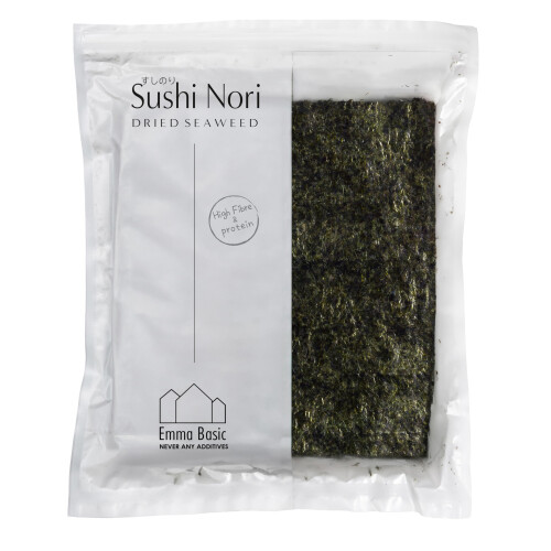 Emma Basic Seaweed Sushi Nori | 40 Full Roasted Seaweed Sheets |