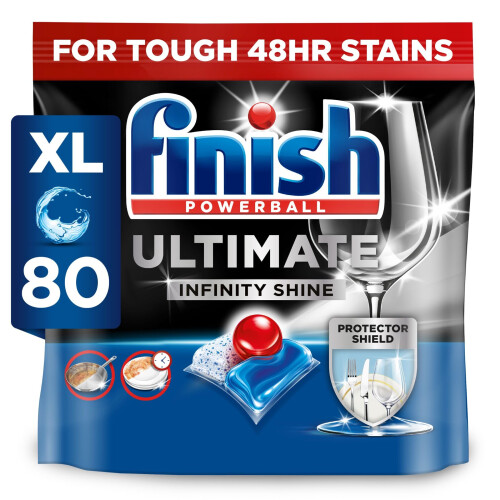 Finish Finish Dishwasher Tablet, Ultimate Infinity Shine, 80 Tablets, Fresh Scent, Clea