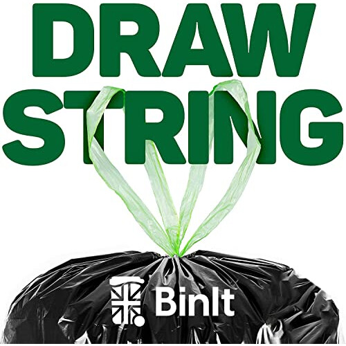 BIN IT 40 Drawstring, Everyday Refuse Sacks, Bin Bags, Bin Liners, 70 2