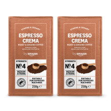 by Amazon Espresso Crema Ground Coffee 500g 2 x 250g Rainforest Alliance C