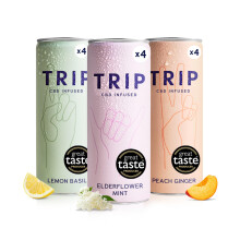 TRIP CBD Drink Sparkling Mixed Pack Fizzy Drink Low Calorie Vegan Pack of 1