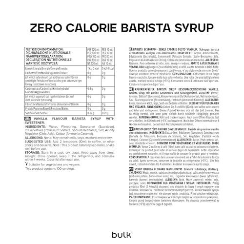Bulk Zero Calorie Syrup, Vanilla, 1L - Vegan, No Sugar 2